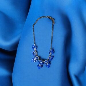 💙 Bold Blue Floral Statement Necklace 💙